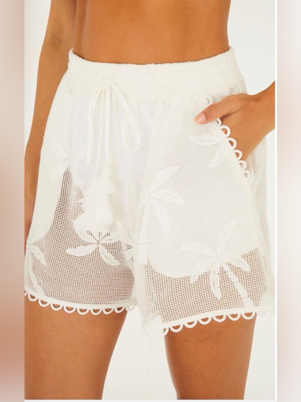 Farm Rio: WHITE PALM TREES SHORTS
OFF - WHITE - Picture 7 of 13